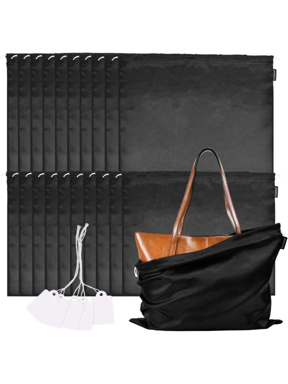20 Pack Silk Dust Bags for Handbags & Purses, Travel Storage Pouches, Shoe